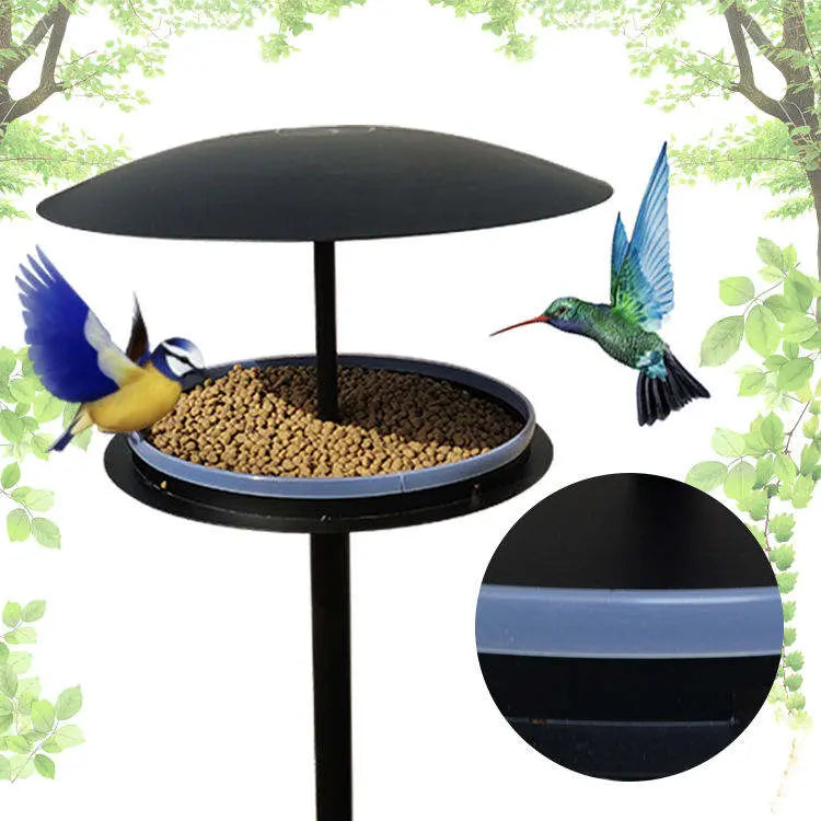 Catanox - Outdoor Bird House Standing Wild Bird Bath and Water Drinker Rust Proof Carbon Steel Bird Feeder Stand Catanox