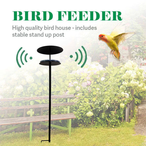 Catanox - Outdoor Bird House Standing Wild Bird Bath and Water Drinker Rust Proof Carbon Steel Bird Feeder Stand Catanox