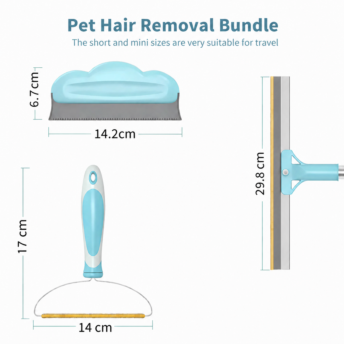 CATANOX Premium 3-Piece Pet Hair Remover Set | Carpet Rake, Sofa Hair Remover & Mini Scraper Catanox